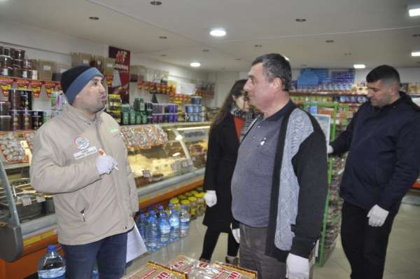 Şuhut'ta marketlere Korona virüs bilgilendirmesi ve ürün denetimi 
