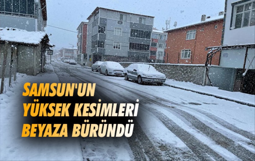 Samsun'un yüksek kesimleri beyaza büründü
