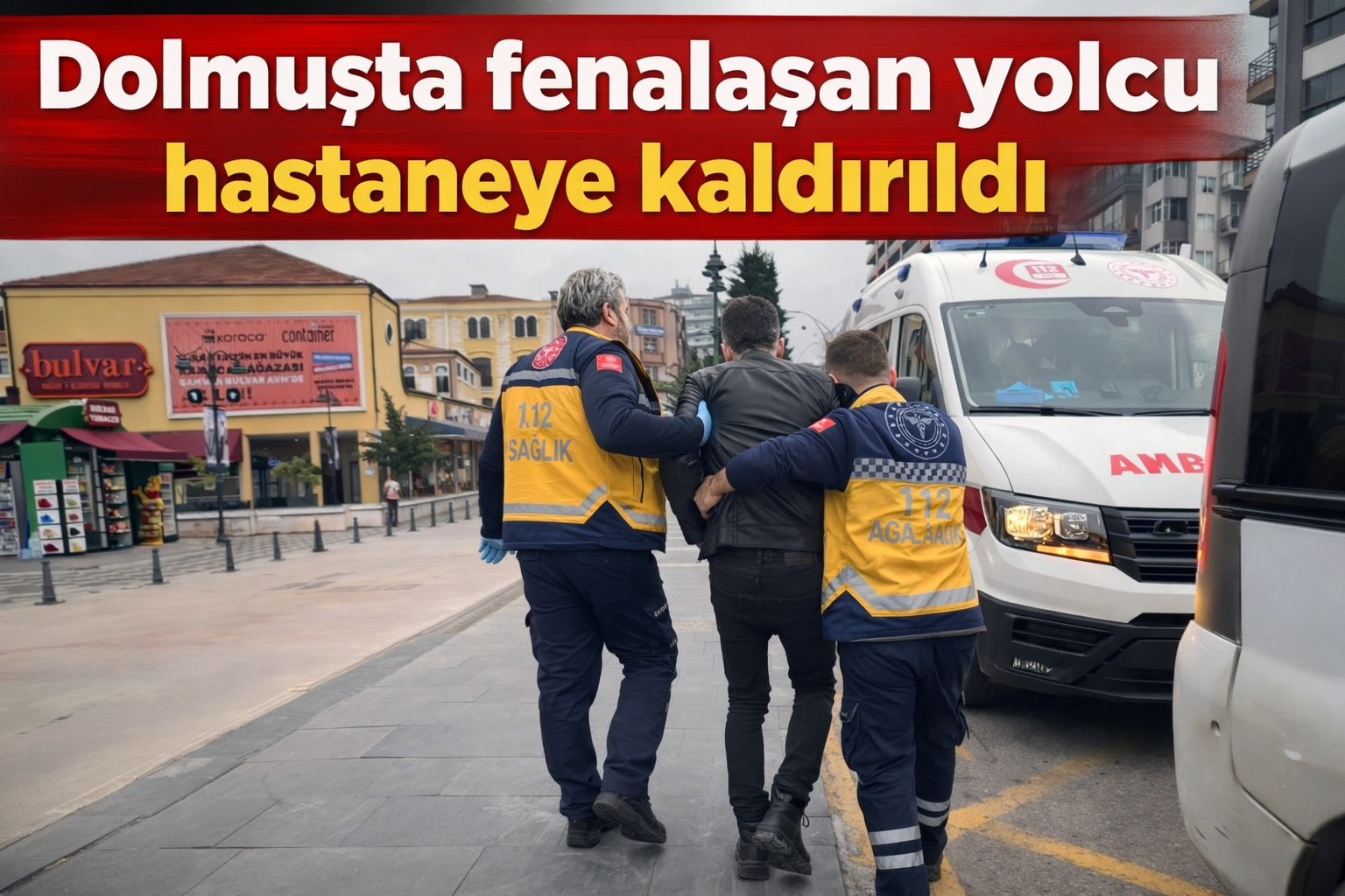 Dolmuşta fenalaşan yolcu hastaneye kaldırıldı