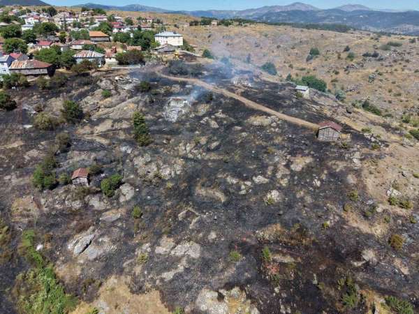 Ordu'da tarım arazisinde çıkan yangında 5 samanlık yandı