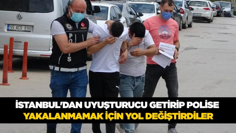 İstanbul'dan uyuşturucu getirip polise yakalanmamak için yol değiştirdiler