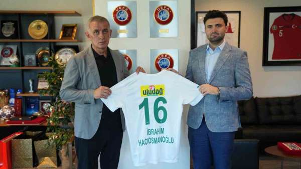 Bursaspor Başkanı Enes Çelik, TFF Başkanı İbrahim Hacıosmanoğlu'nu ziyaret etti