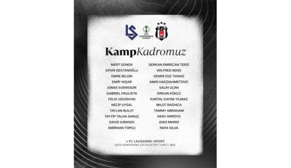 Beşiktaş'ın, Lausanne maçı kamp kadrosu belli oldu