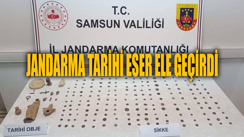 Samsun'da jandarma tarihi eser ele geçirdi
