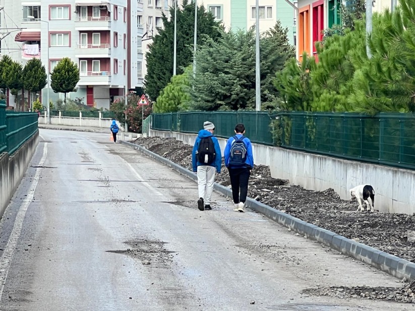 Samsun'daki tehlikeli okul yolunda çalışma başlatıldı!