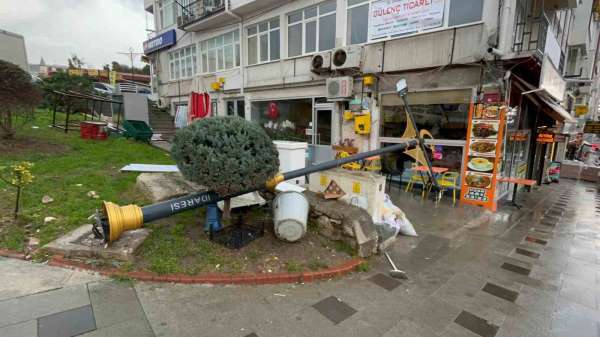 Sinop'ta fırtına: Tabelalar ve ağaçlar devrildi