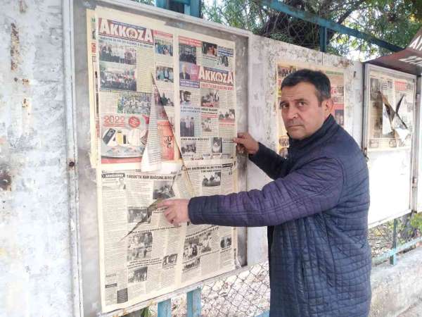 Yerel gazete panosuna çirkin saldırı - Mersin haber