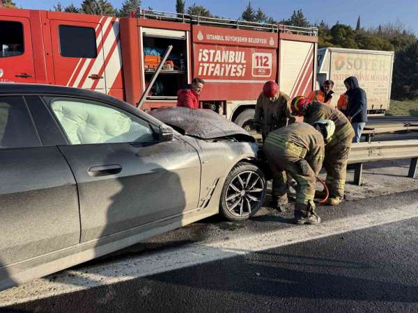 TEM Büyükçekmece'de buzlanma kazası: 1 yaralı