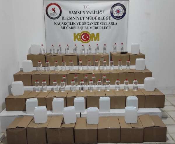 Samsun'da 895 litre etil alkol ele geçirildi