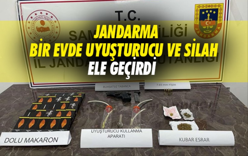 Samsun'da jandarma bir evde uyuşturucu ve silah ele geçirdi