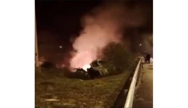 Tankerle tırın karıştığı kazada tanker alev topuna döndü