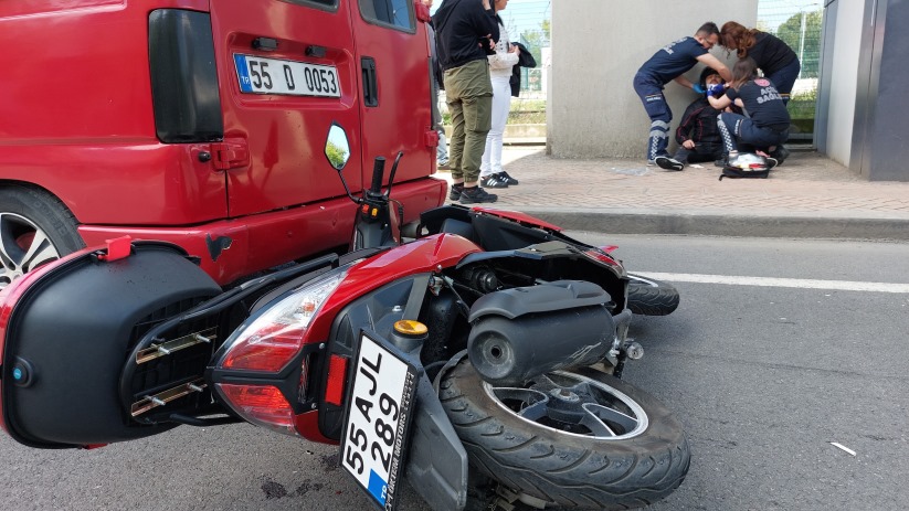 Samsun'da motosiklet sürücüsü ölümden döndü