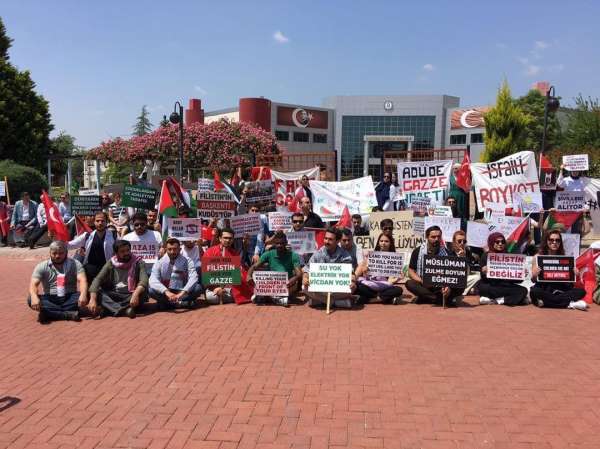 Aydın'da üniversite öğrencilerinden Filistin eylemi