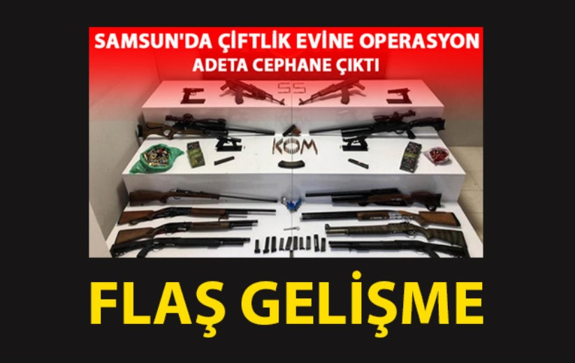 Samsun'da çiftlik evinde ele geçen silahlarla ilgili 1 tutuklama