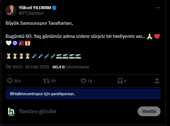 Yüksel Yıldırım'ın hediyesi heyecan yarattı