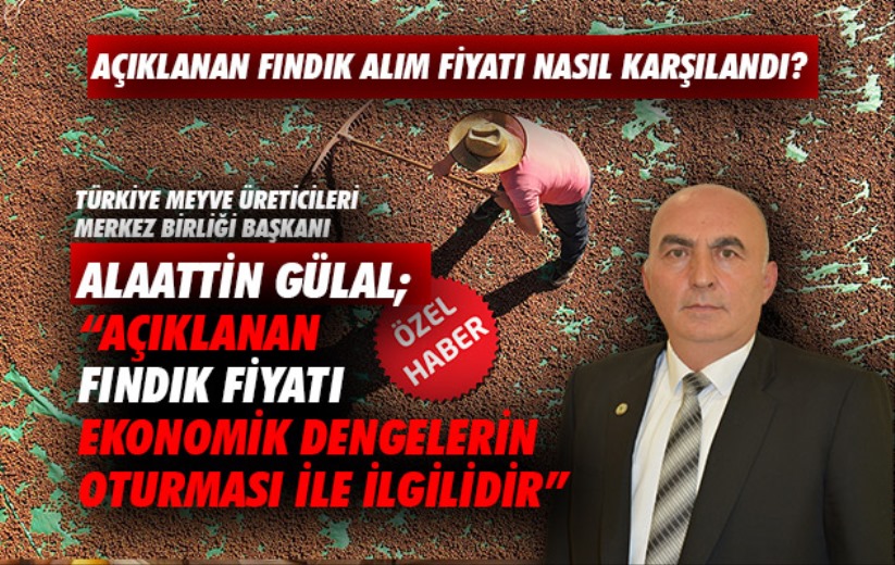 Alaattin Gülal; 'Açıklanan fındık fiyatı ekonomik dengelerin oturması ile ilgilidir'