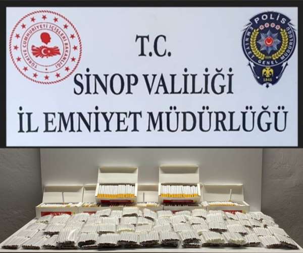 Sinop'ta 3 bin 620 adet içi doldurulmuş makaron ele geçirildi