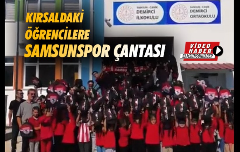 Kırsaldaki öğrencilere Samsunspor çantası