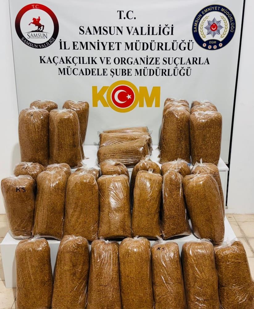 Samsun'da 180 kilo kaçak tütün ele geçirildi