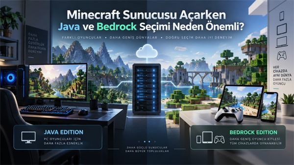 Minecraft Sunucusu Açarken Java ve Bedrock Seçimi Neden Önemli?