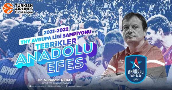 Siyasilerden Avrupa Şampiyonu olan Anadolu Efes'e tebrik mesajı