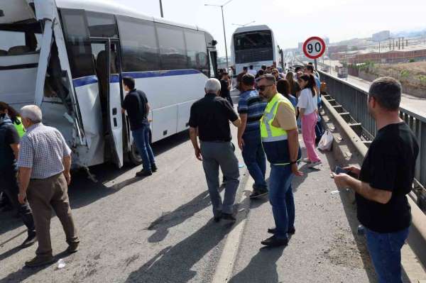 Turgutlu'da işçi servisleri kaza yaptı: 35 işçi yaralandı