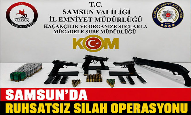 Samsun'da ruhsatsız silah operasyonu