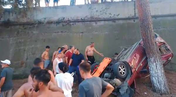 Samsun'da otomobil kamp alanına uçtu: 1 yaralı