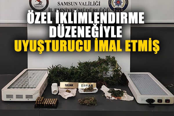 Evinde özel iklimlendirme düzeneğiyle uyuşturucu imal eden şahıs yakalandı