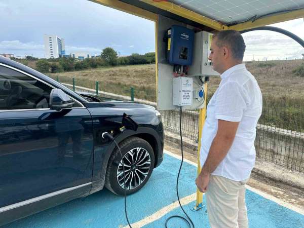 Sinop'ta güneş panellerinden elektrikli şarj istasyonu