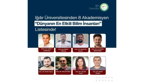 Iğdır Üniversitesinden 8 Akademisyen 'Dünyanın En Etkili Bilim İnsanları Listesinde yer aldı