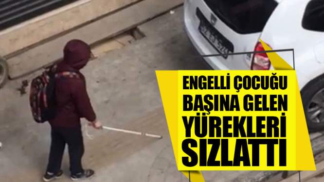 Görme Engelli Çocuğun Kaldırıma Park Eden Arabaya Çarptı! Yürekler Sızladı