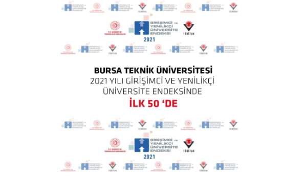 BTÜ, TÜBİTAK 2021 yılı Girişimci ve Yenilikçi Üniversite Endeksi'nde ilk 50'de