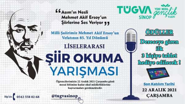 Sinop'ta Mehmet Akif Ersoy temalı şiir yarışması düzenlenecek