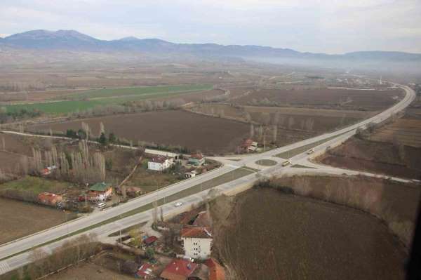 Amasya'da helikopter destekli trafik denetimleri