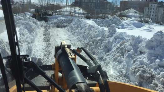 Karlıova'da karla mücadele 