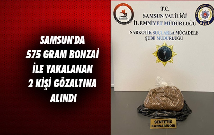 Samsun'da 575 gram bonzai ile yakalanan 2 kişi gözaltına alındı