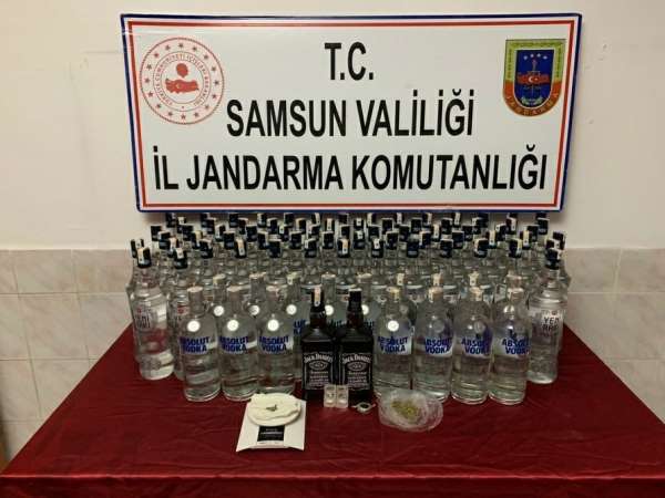 Samsun'da sahte içki ve uyuşturucu madde operasyonu: 2 gözaltı 