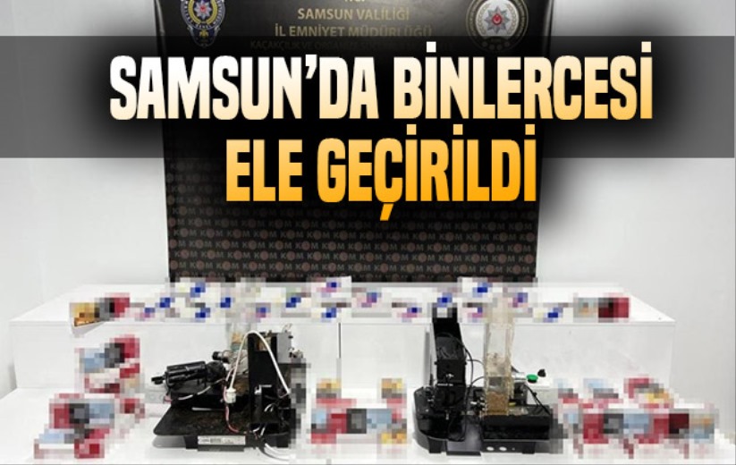 Samsun'da 7 bin 200 dal makaron ele geçirildi