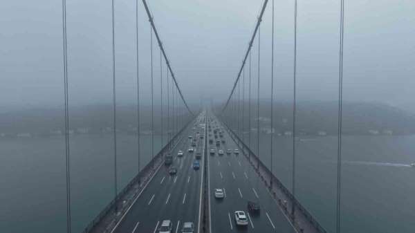 15 Temmuz Şehitler Köprüsü'nde havadan sis manzarası