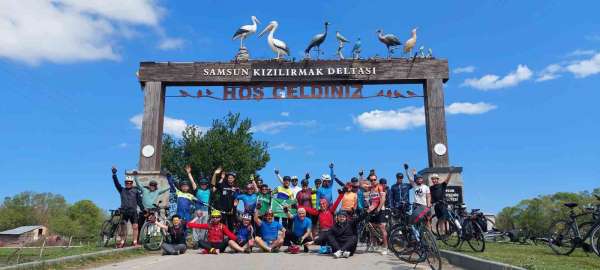 Kızılırmak Deltası'na bisiklet turu: 104 km pedal çevirdiler