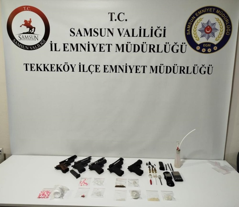 Samsun'da silah ve uyuşturucu operasyonu