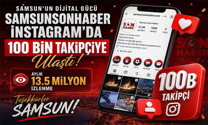 Samsunsonhaber'den Büyük Başarı: 100 Bin Takipçi, 135 Milyon Aylık İzlenme