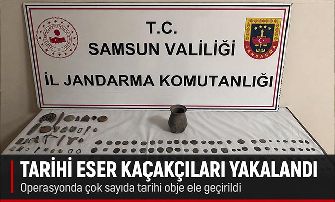 Tarihi eser kaçakçıları jandarmaya yakalandı