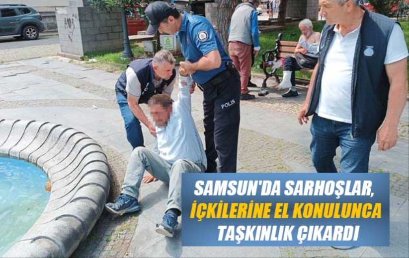 Parkı mesken tutan sarhoşlar, içkilerine el konulunca taşkınlık çıkardı