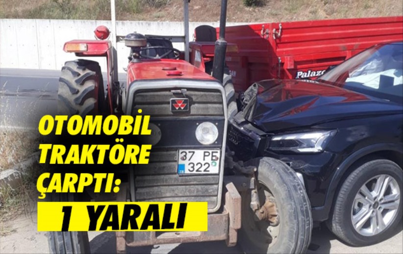 Samsun'da otomobil traktöre çarptı: 1 yaralı