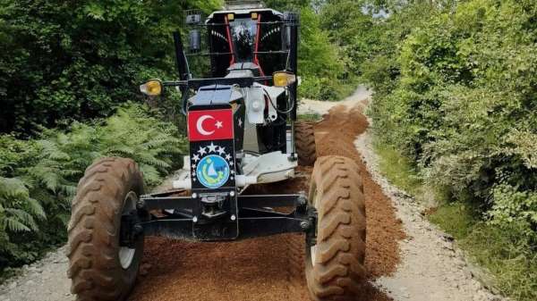 Sinop kırsalında yol çalışmaları