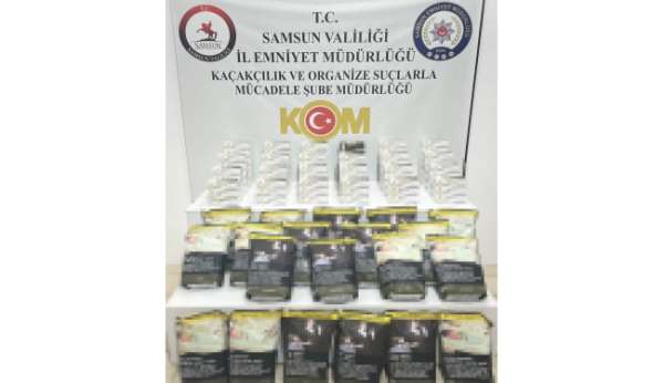 Samsun'da 21 bin 600 adet gümrük kaçağı makaron ele geçirildi