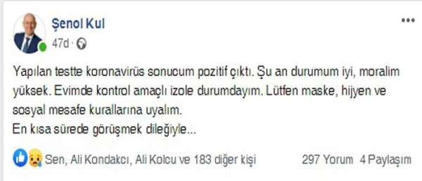 Eski Başkan Kul korona oldu 