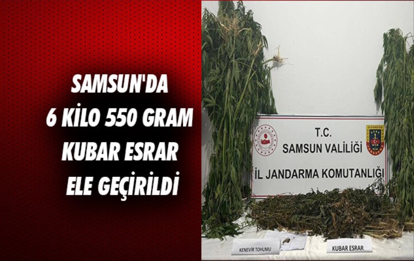 Samsun'da 6 kilo 550 gram kubar esrar ele geçirildi